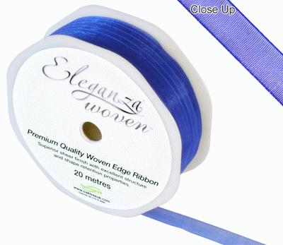 Woven Edge Ribbon 10mm x 20m Royal Blue No.18 - Ribbons